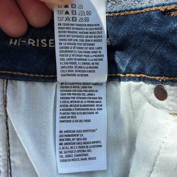 American Eagle Outfitters Super Stretch Hi-Rise Shortie AEO Denim Jean Shorts 2 - Picture 14 of 16